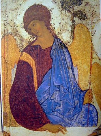 Икона Троица Андрея Рублева ангел